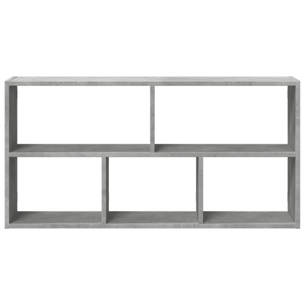 betonszürke szerelt fa fali polc 100 x 25 x 50 cm