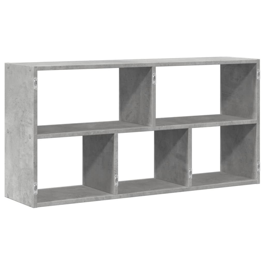 betonszürke szerelt fa fali polc 100 x 25 x 50 cm