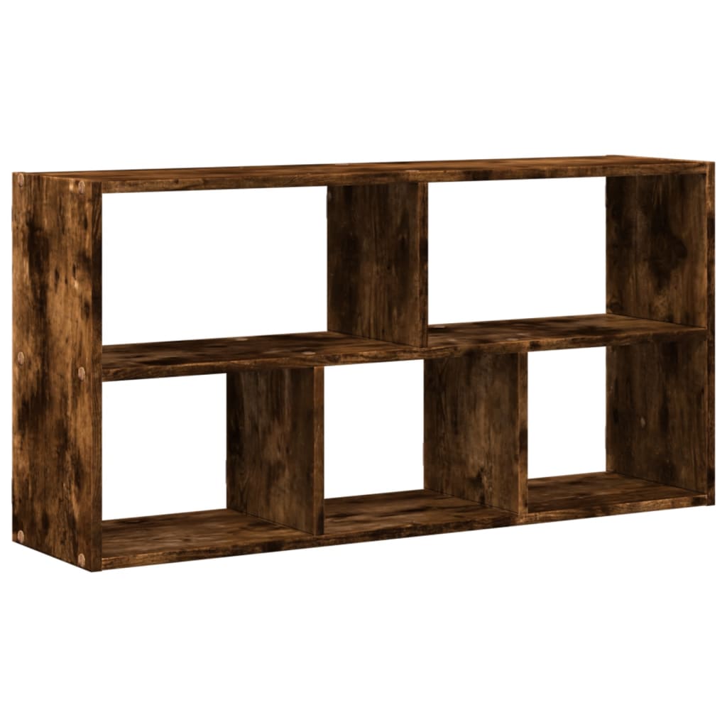 füstös tölgy színű szerelt fa fali polc 100 x 25 x 50 cm