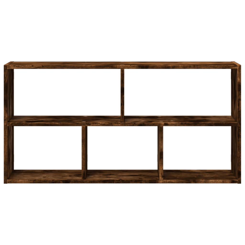 füstös tölgy színű szerelt fa fali polc 100 x 25 x 50 cm