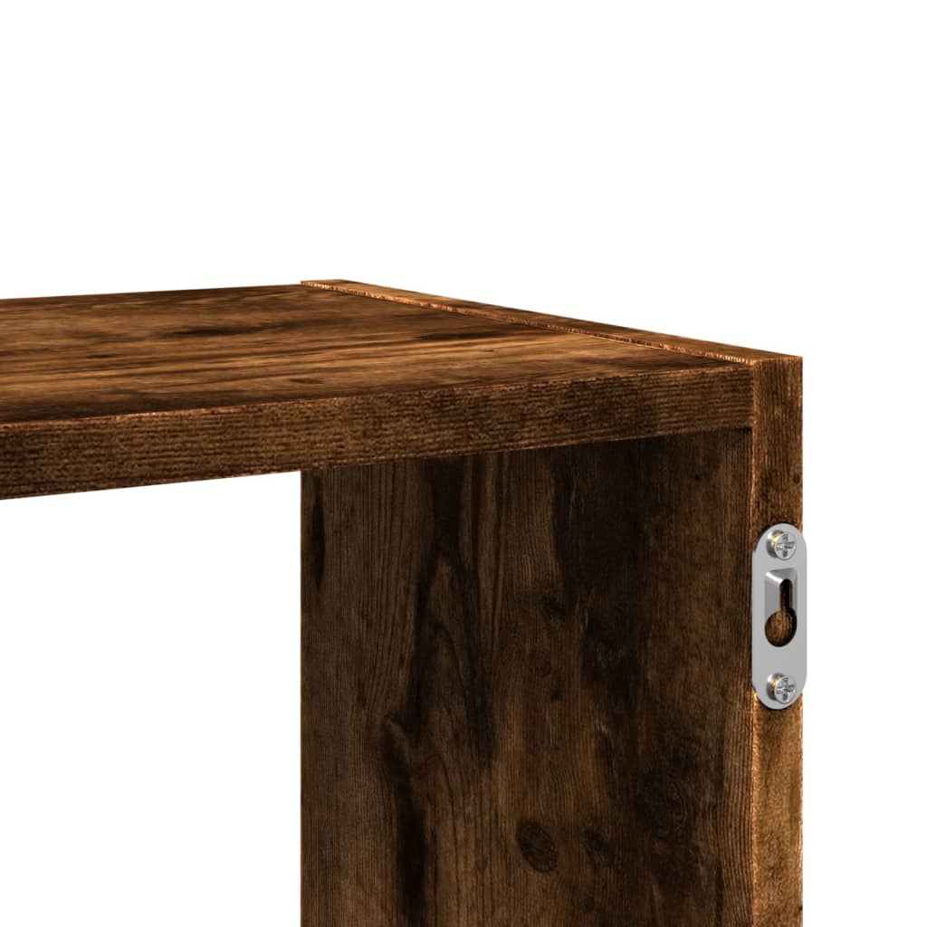 füstös tölgy színű szerelt fa fali polc 100 x 25 x 50 cm