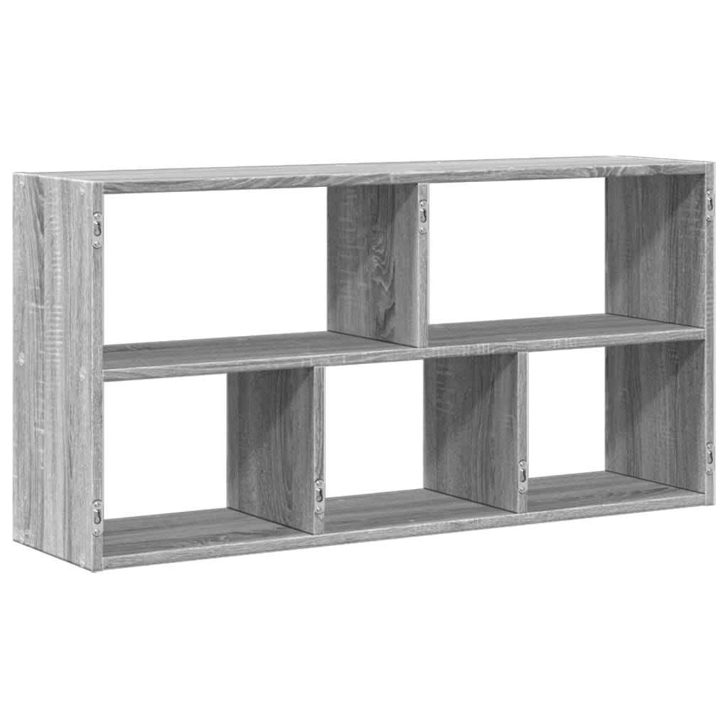 szürke sonoma színű szerelt fa fali polc 100 x 25 x 50 cm