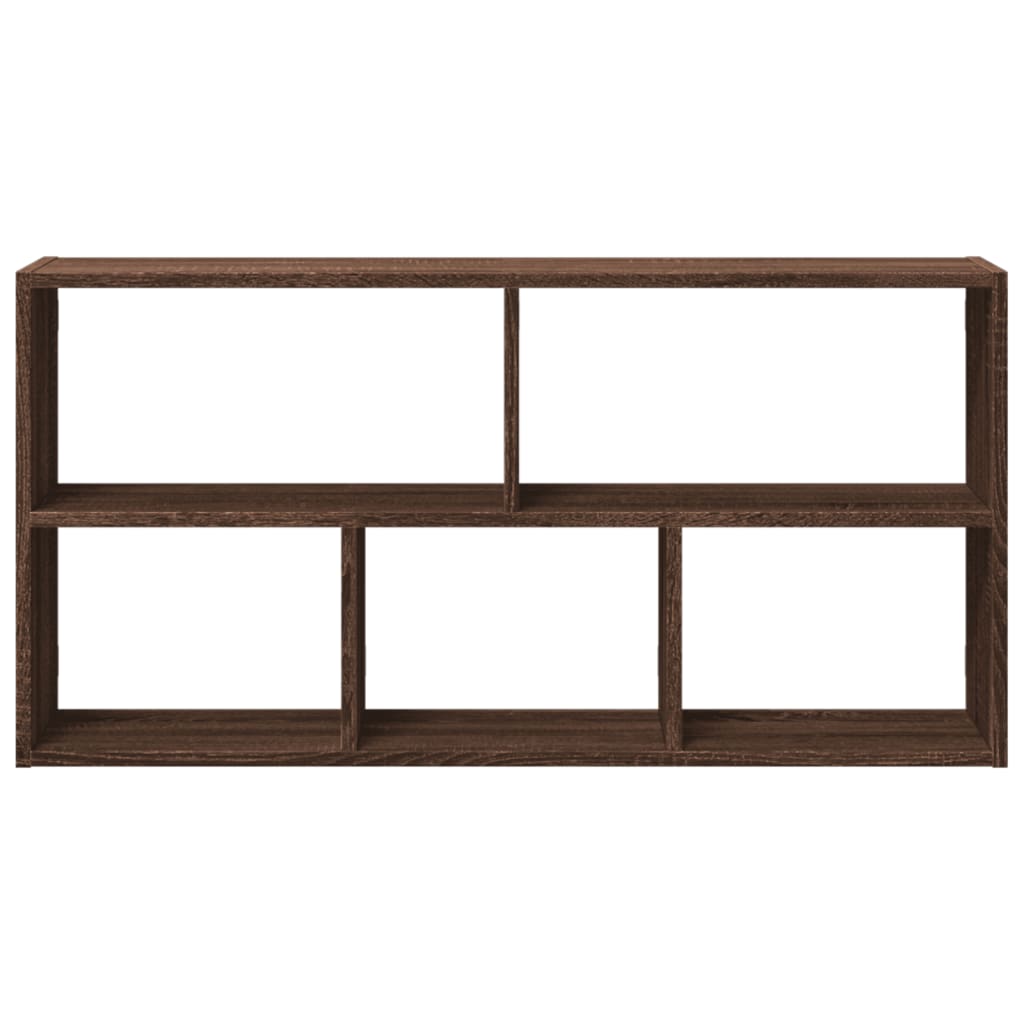 barna tölgy színű szerelt fa fali polc 100 x 25 x 50 cm