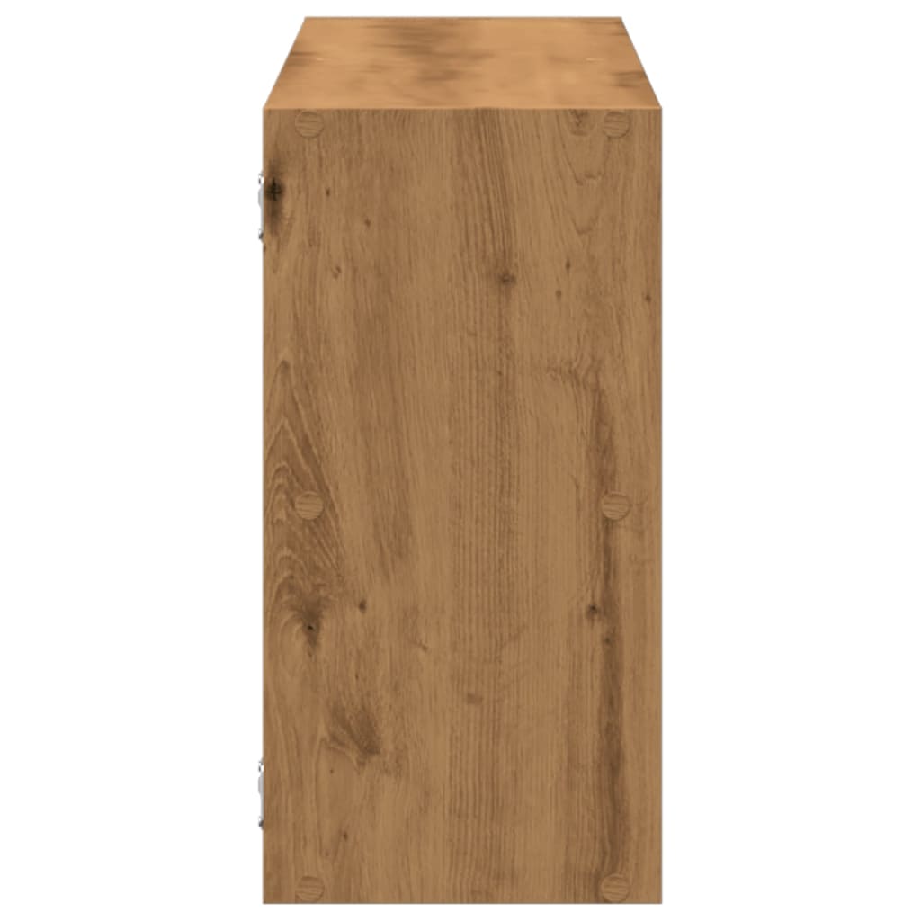 kézműves tölgy színű szerelt fa fali polc 100 x 25 x 50 cm