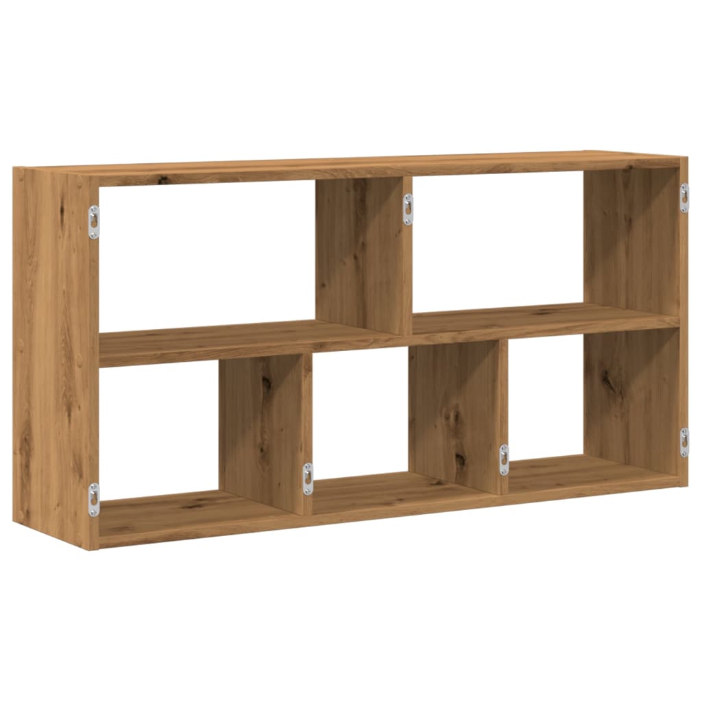kézműves tölgy színű szerelt fa fali polc 100 x 25 x 50 cm