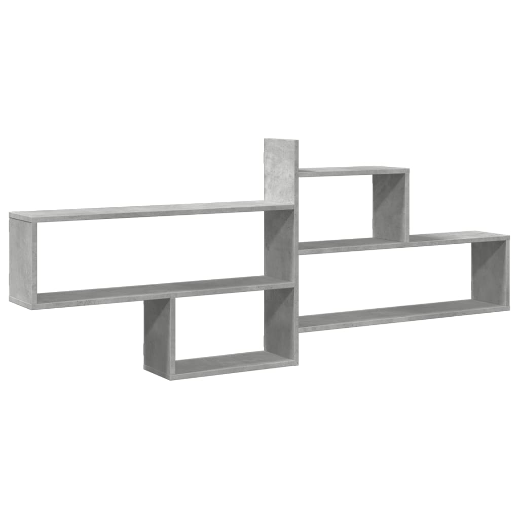 betonszürke szerelt fa fali polc 167,5 x 18 x 68 cm