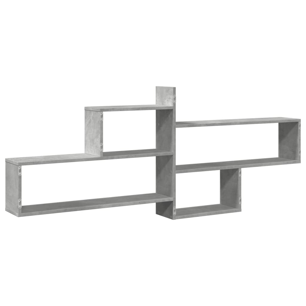 betonszürke szerelt fa fali polc 167,5 x 18 x 68 cm