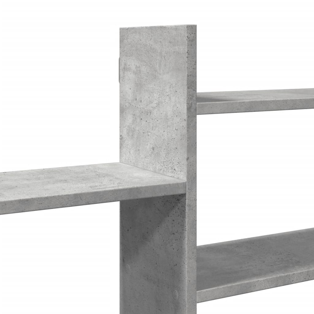 betonszürke szerelt fa fali polc 167,5 x 18 x 68 cm