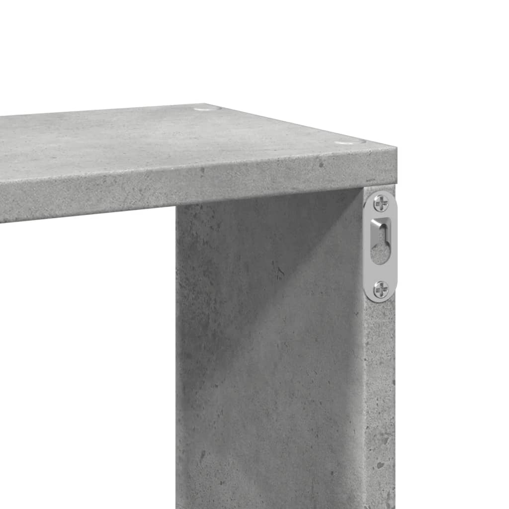 betonszürke szerelt fa fali polc 167,5 x 18 x 68 cm