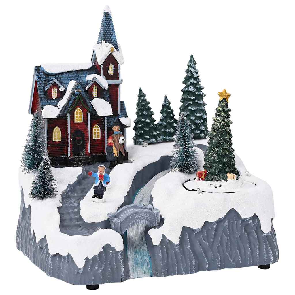 Karácsonyi Falu Dísz Sokszínű 20.5 x 17 x 21 cm Műanyag