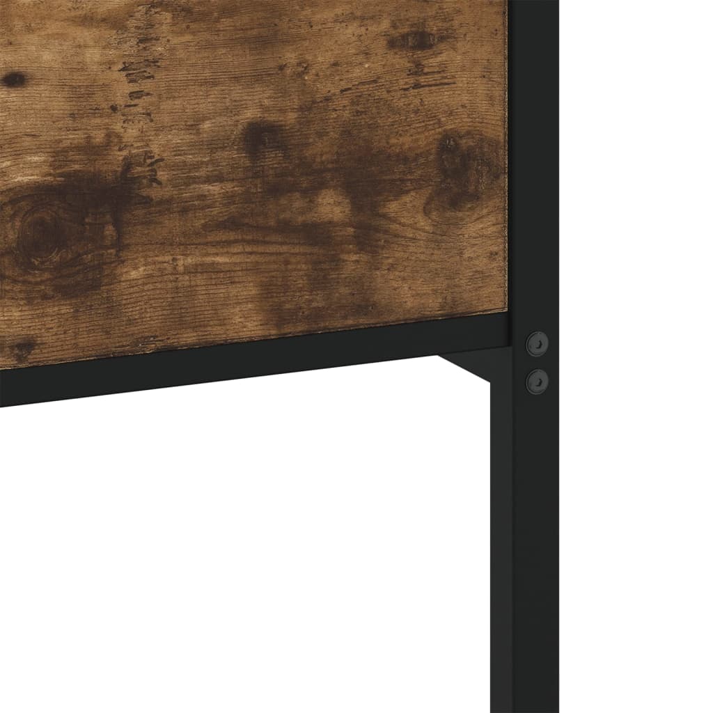 füstös tölgy színű fém ágykeret matrac nélkül 90 x 200 cm