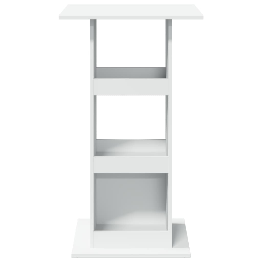 fehér szerelt fa bárasztal tárolóval 60 x 60 x 102 cm