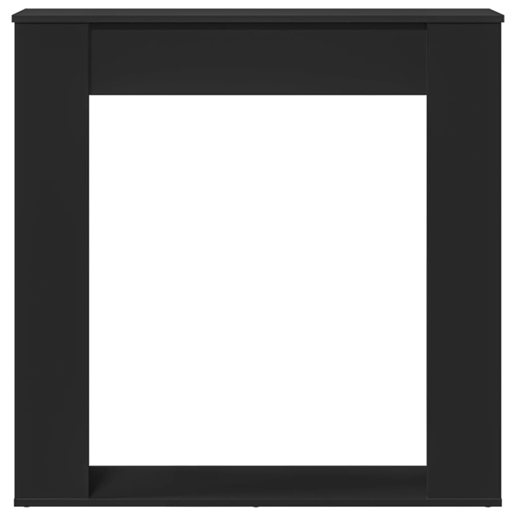 fekete szerelt fa kandallóburkolat 100 x 20 x 100 cm