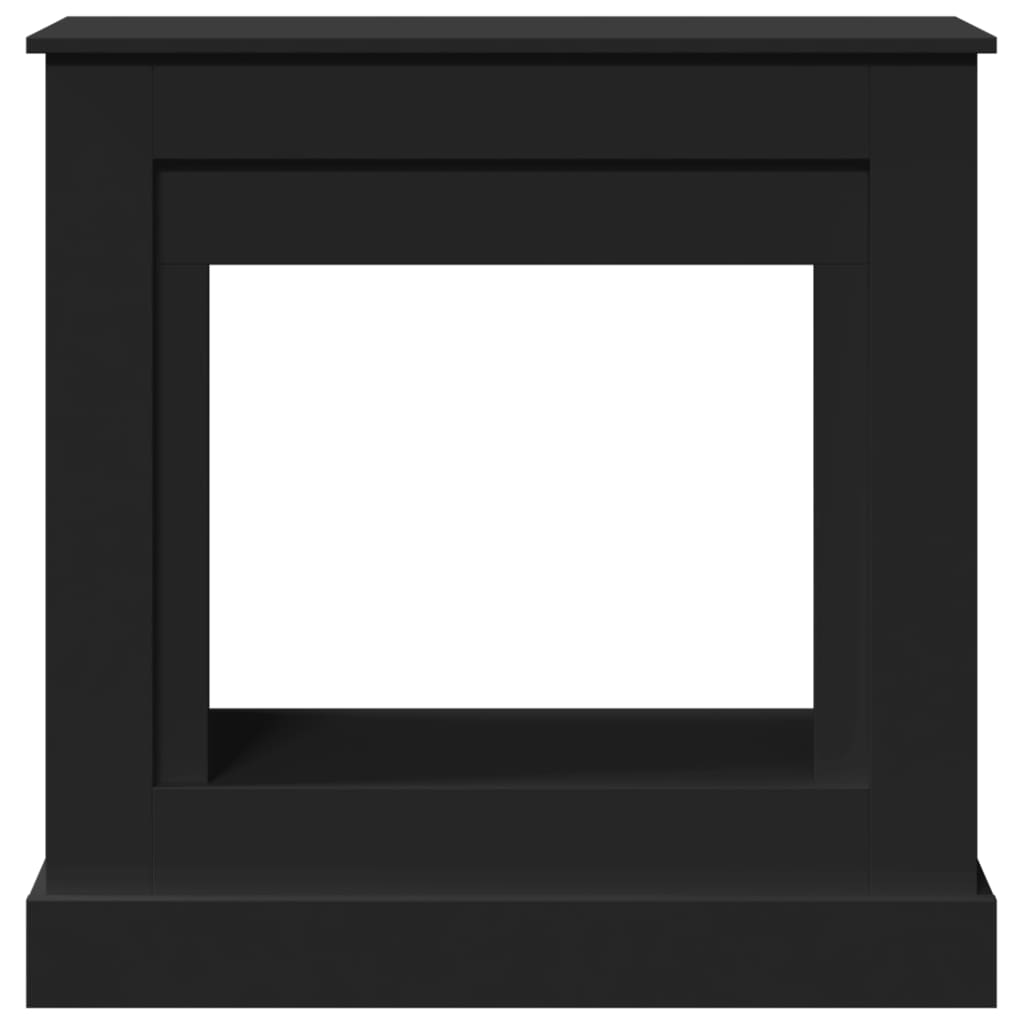 fekete szerelt fa kandallóburkolat 90 x 30 x 90 cm