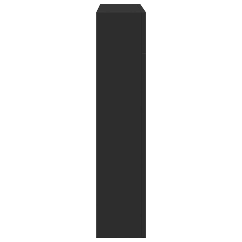 fekete szerelt fa kandallóburkolat 81 x 18 x 82 cm