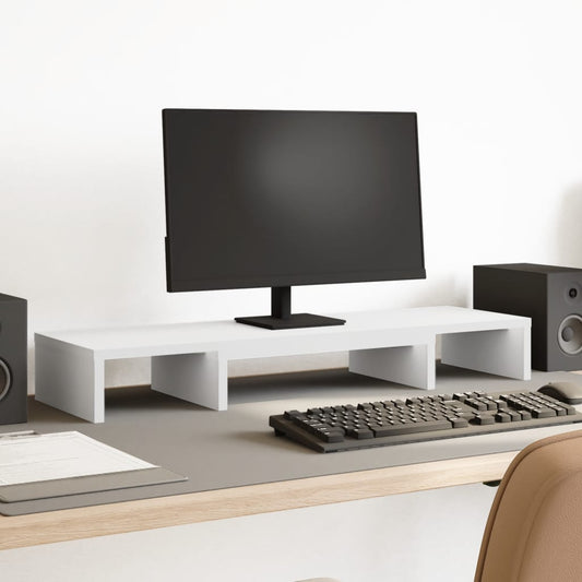 fehér szerelt fa állítható monitorállvány 80 x 24 x 10,5 cm