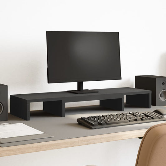 fekete szerelt fa állítható monitorállvány 80 x 24 x 10,5 cm
