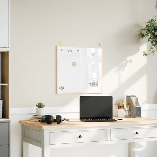 mágneses fehértábla tömör fenyőfa kerettel 60x55 cm