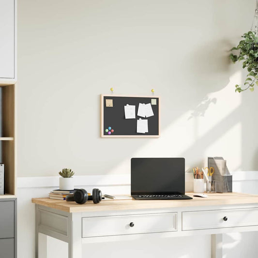 fekete krétatábla tömör fenyőfa kerettel 40x30 cm