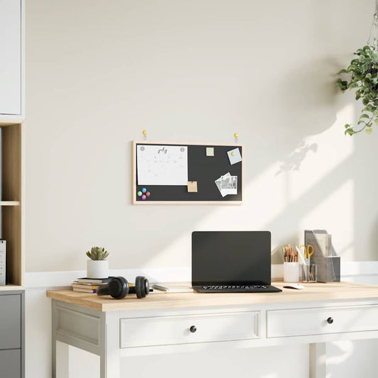 fekete krétatábla tömör fenyőfa kerettel 60 x 30 cm