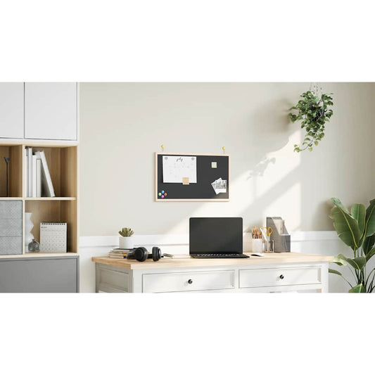 fekete krétatábla tömör fenyőfa kerettel 60 x 40 cm