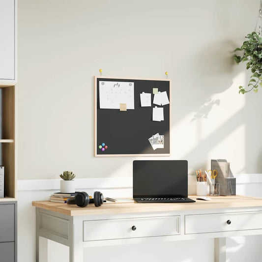 fekete krétatábla tömör fenyőfa kerettel 60 x 55 cm