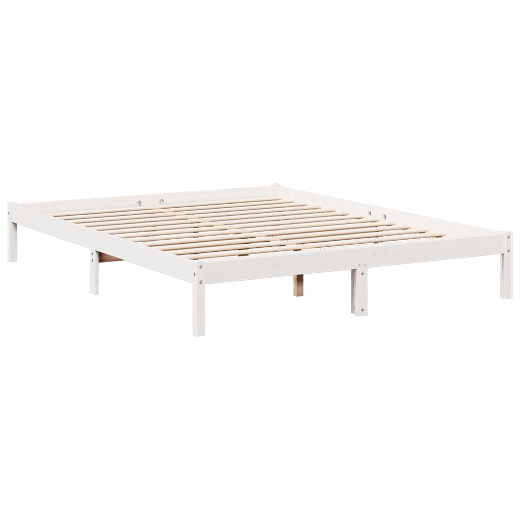 fehér tömör fenyő extra hosszú ágykeret matrac nélkül 160x210cm