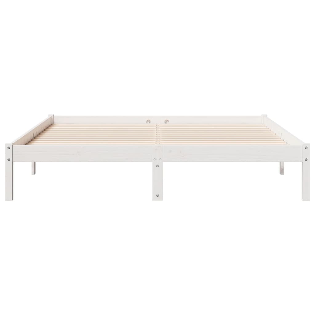 fehér tömör fenyő extra hosszú ágykeret matrac nélkül 160x210cm