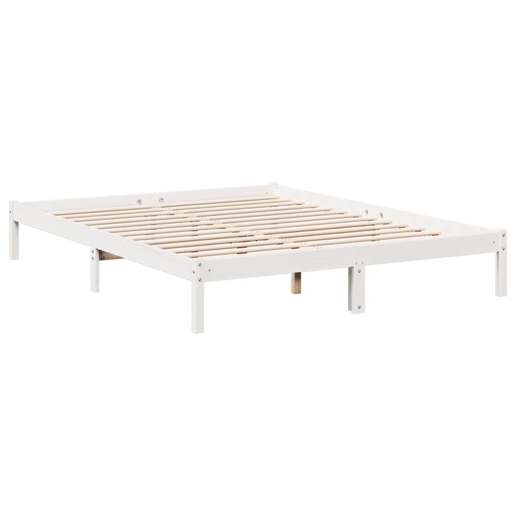 fehér tömör fenyő extra hosszú ágykeret matrac nélkül 160x210cm