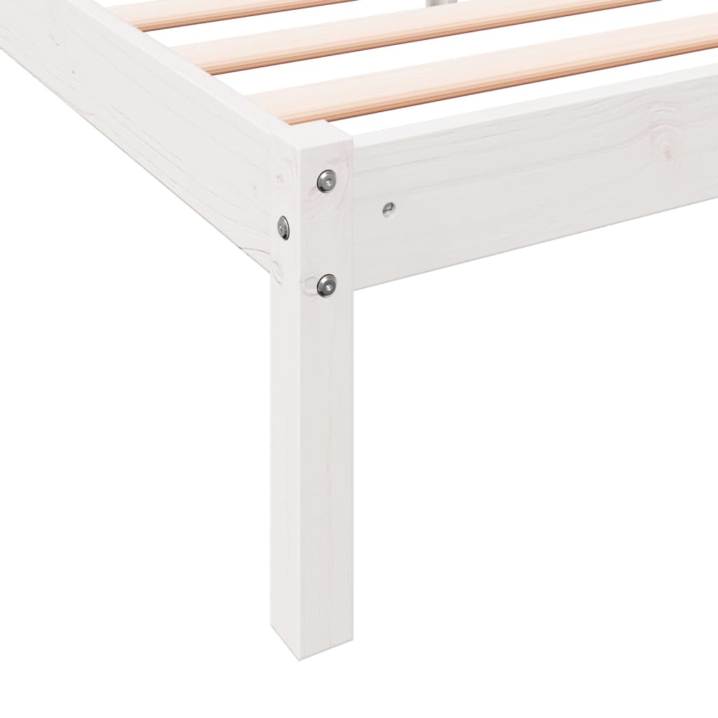 fehér tömör fenyő extra hosszú ágykeret matrac nélkül 160x210cm