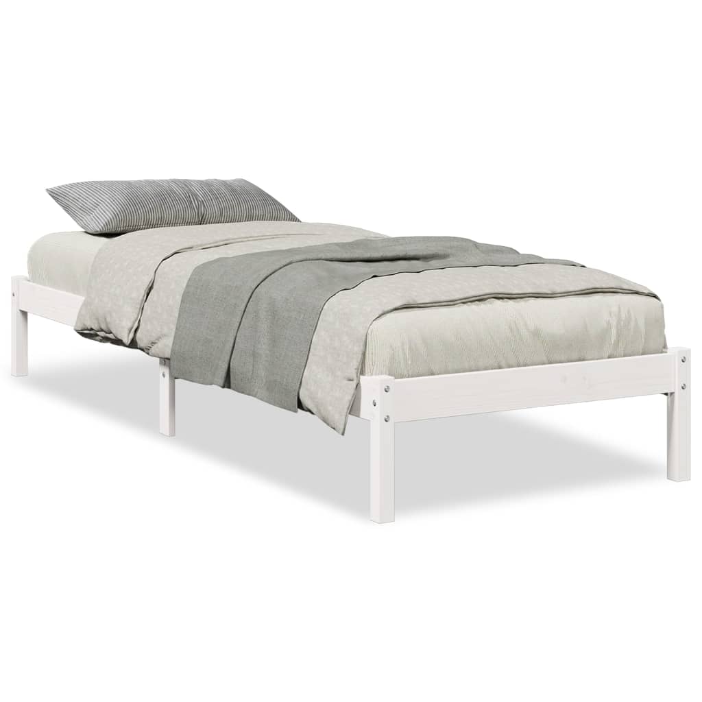 fehér tömör fenyő extra hosszú ágykeret matrac nélkül 90x220 cm