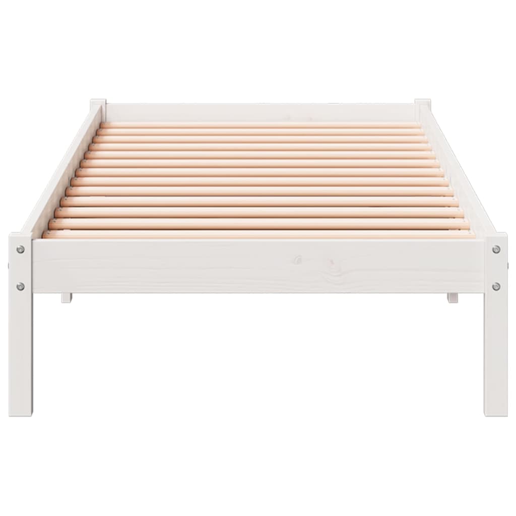 fehér tömör fenyő extra hosszú ágykeret matrac nélkül 90x220 cm