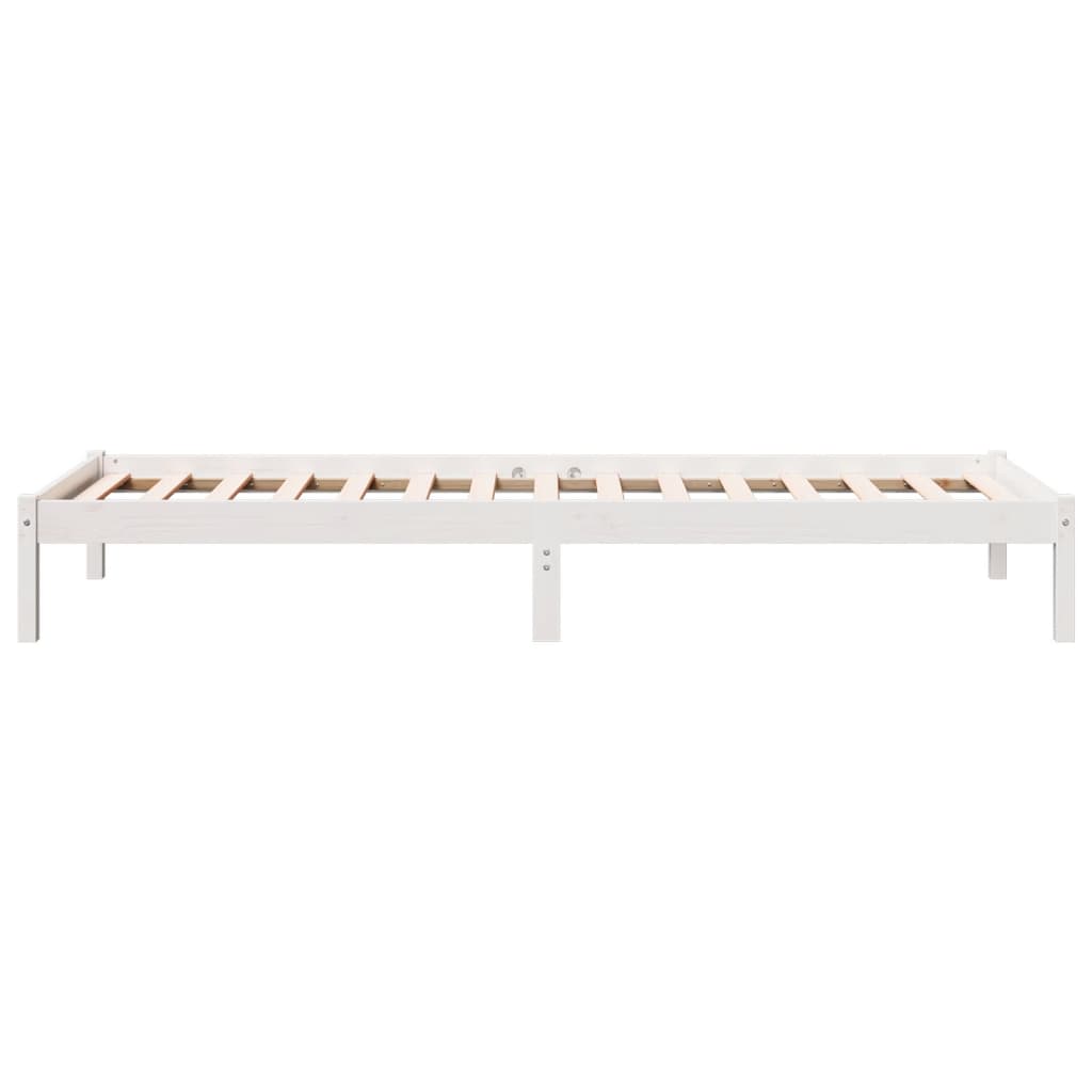 fehér tömör fenyő extra hosszú ágykeret matrac nélkül 90x220 cm