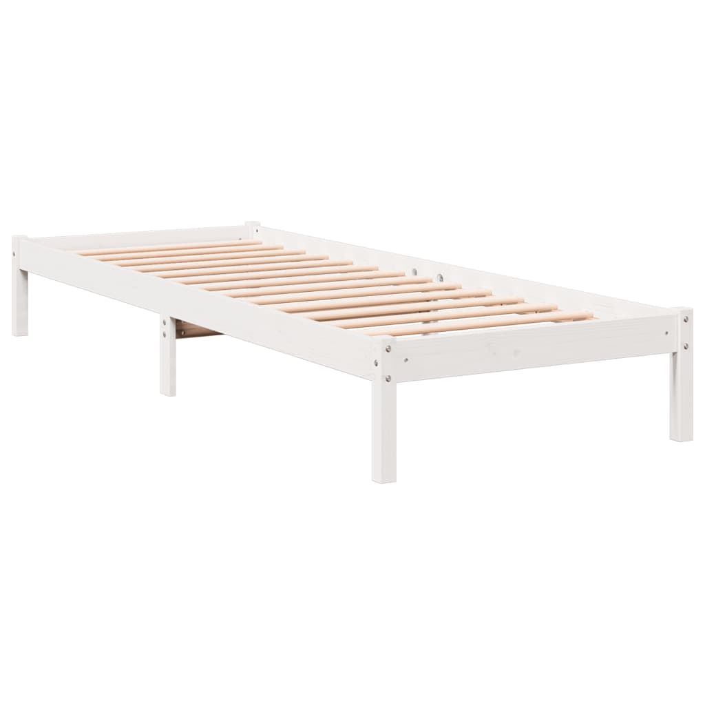fehér tömör fenyő extra hosszú ágykeret matrac nélkül 90x220 cm