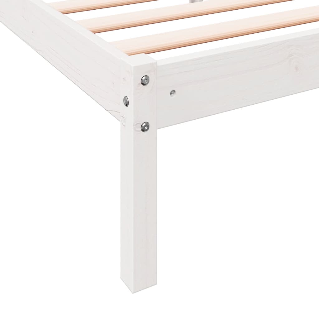 fehér tömör fenyő extra hosszú ágykeret matrac nélkül 90x220 cm