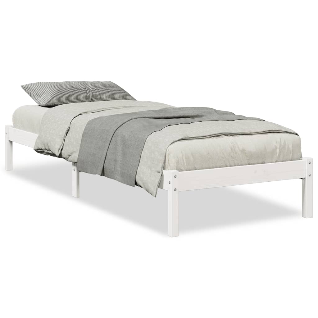 fehér tömör fenyő extra hosszú ágykeret matrac nélkül 100x220cm