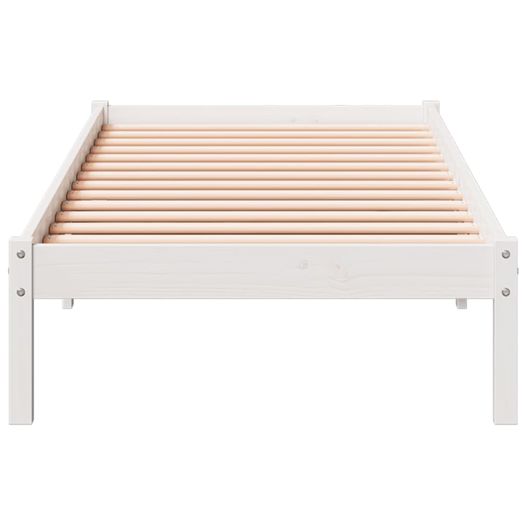 fehér tömör fenyő extra hosszú ágykeret matrac nélkül 100x220cm