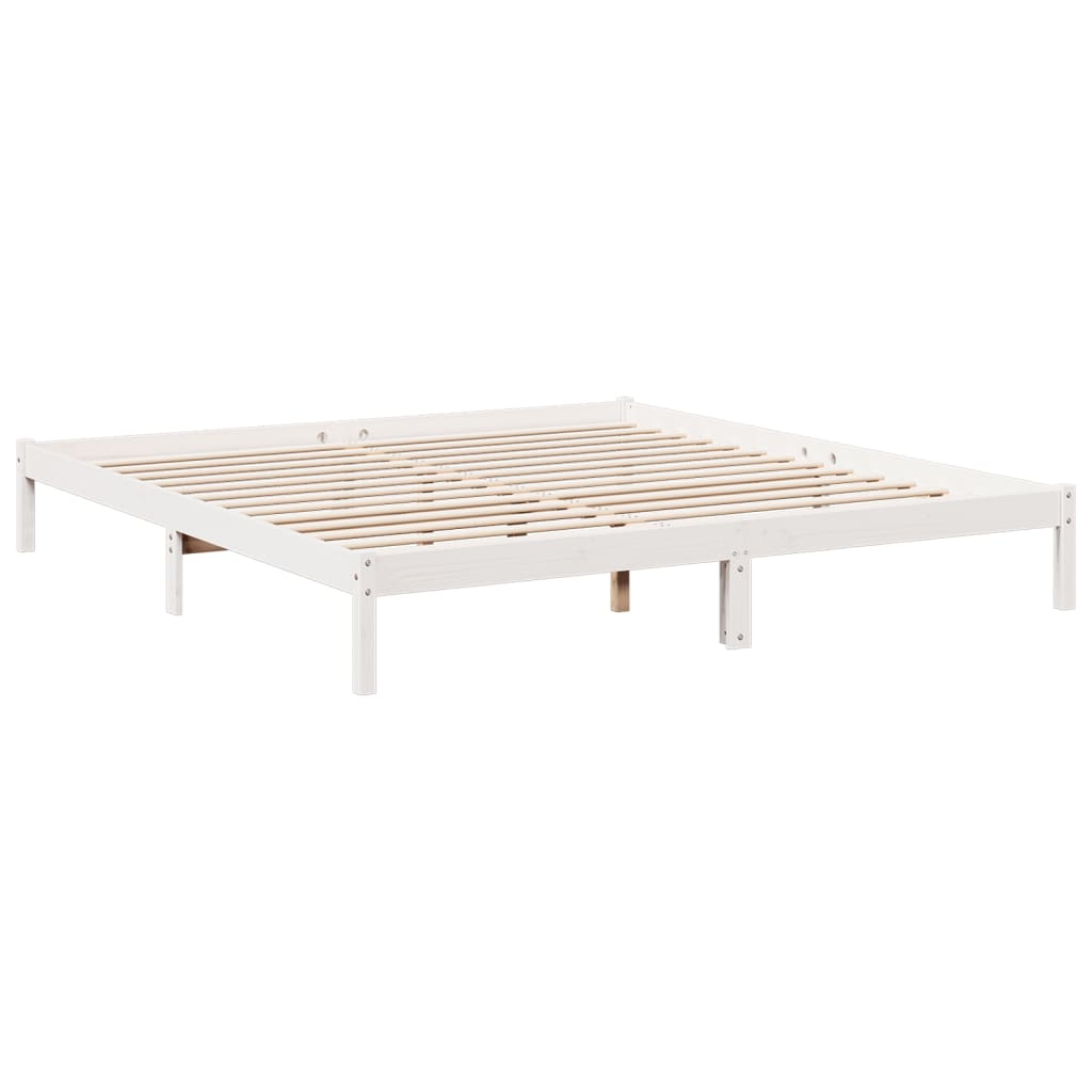 fehér tömör fenyő extra hosszú ágykeret matrac nélkül 200x220cm