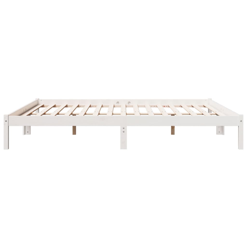 fehér tömör fenyő extra hosszú ágykeret matrac nélkül 200x220cm