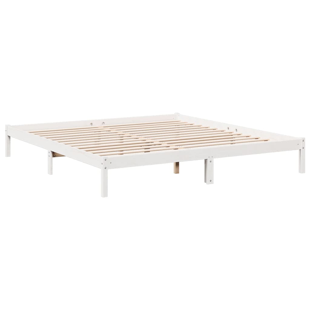 fehér tömör fenyő extra hosszú ágykeret matrac nélkül 200x220cm