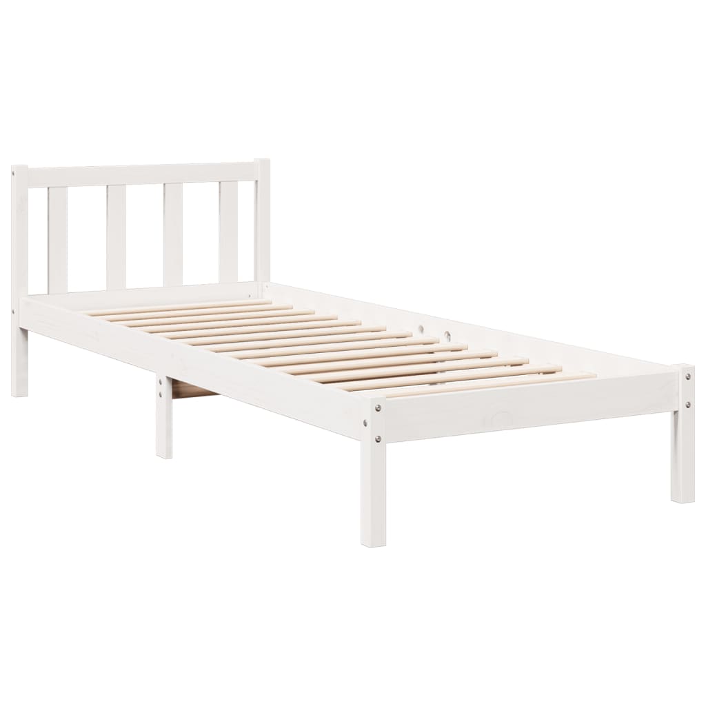 fehér tömör fenyő extra hosszú ágykeret matrac nélkül 80x210 cm