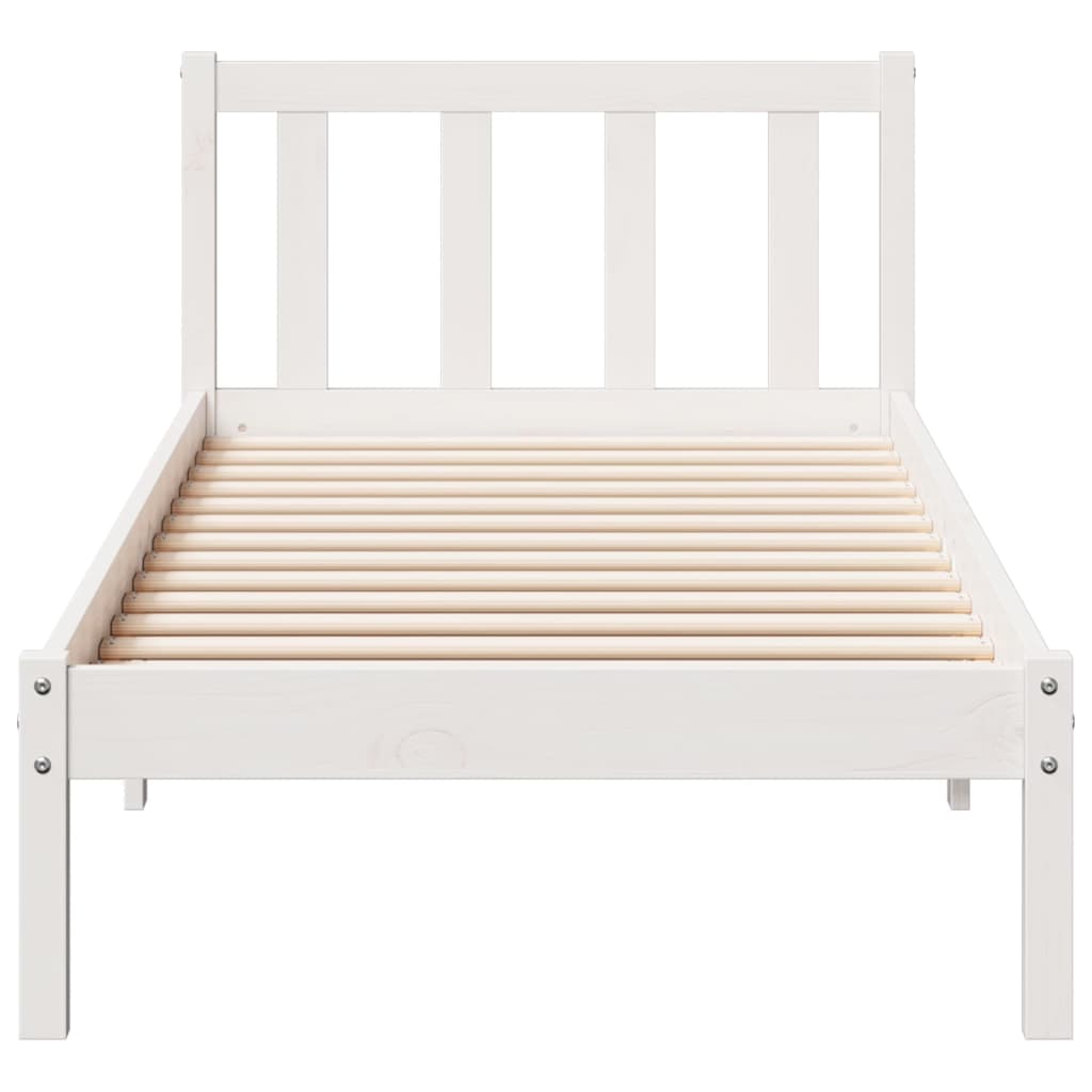 fehér tömör fenyő extra hosszú ágykeret matrac nélkül 80x210 cm