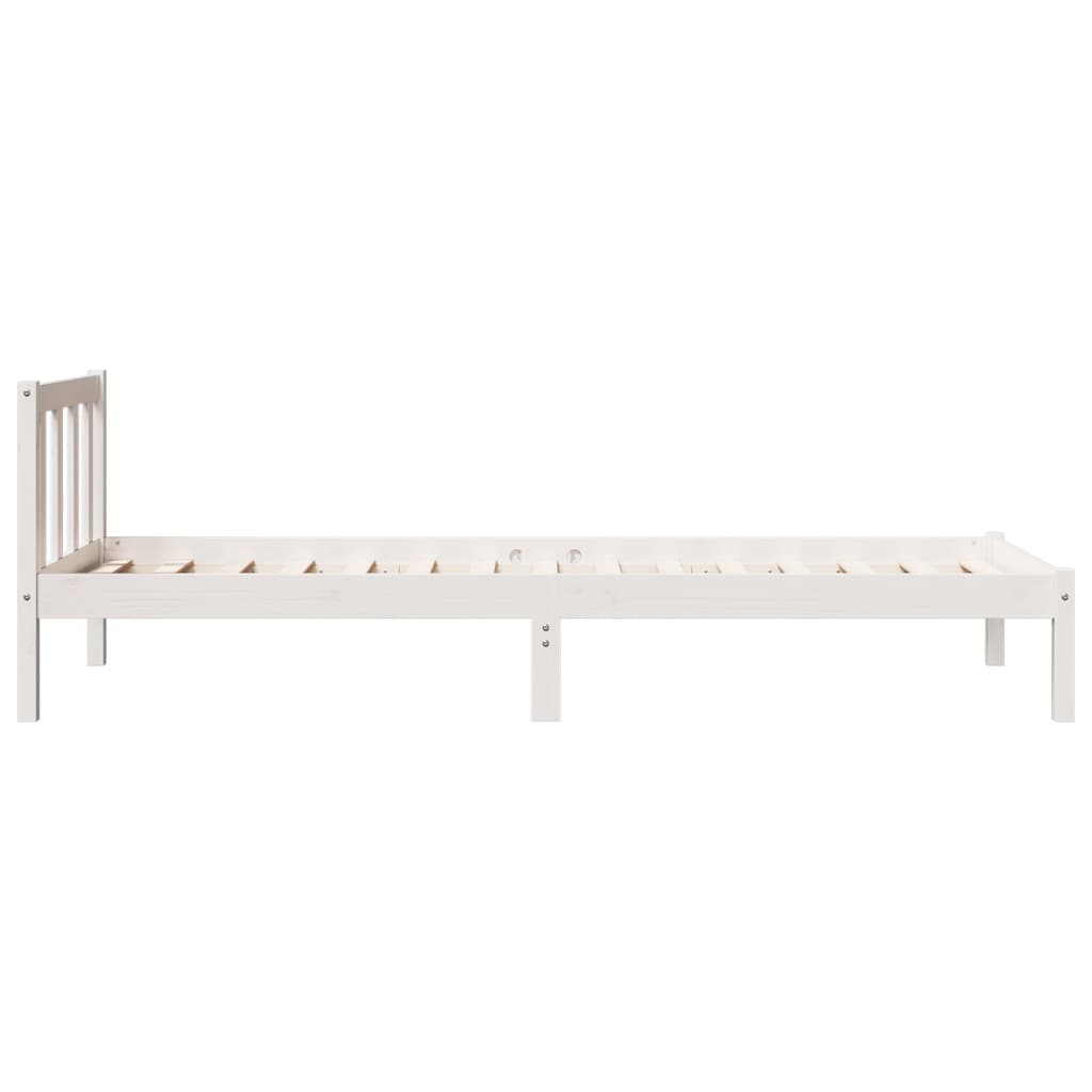 fehér tömör fenyő extra hosszú ágykeret matrac nélkül 80x210 cm
