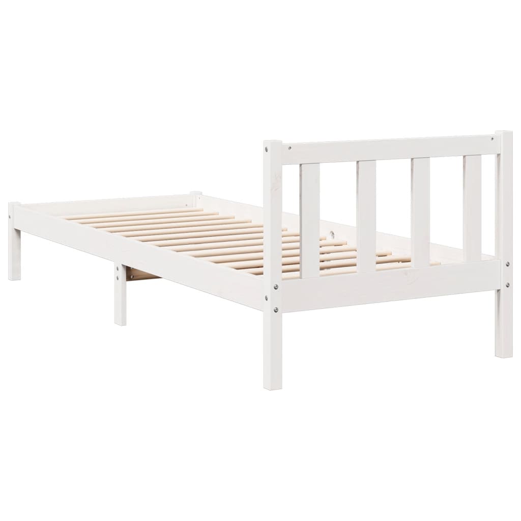 fehér tömör fenyő extra hosszú ágykeret matrac nélkül 80x210 cm