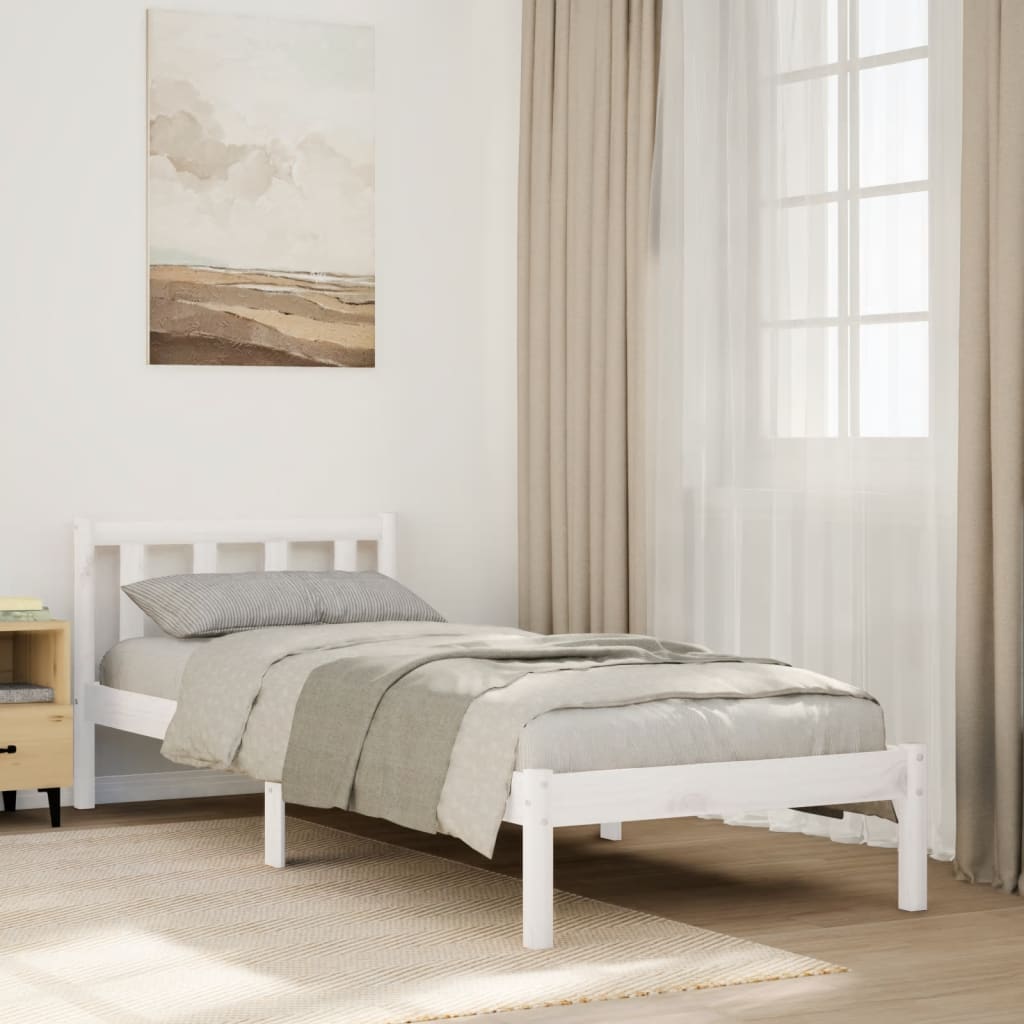 fehér tömör fenyő extra hosszú ágykeret matrac nélkül 80x210 cm