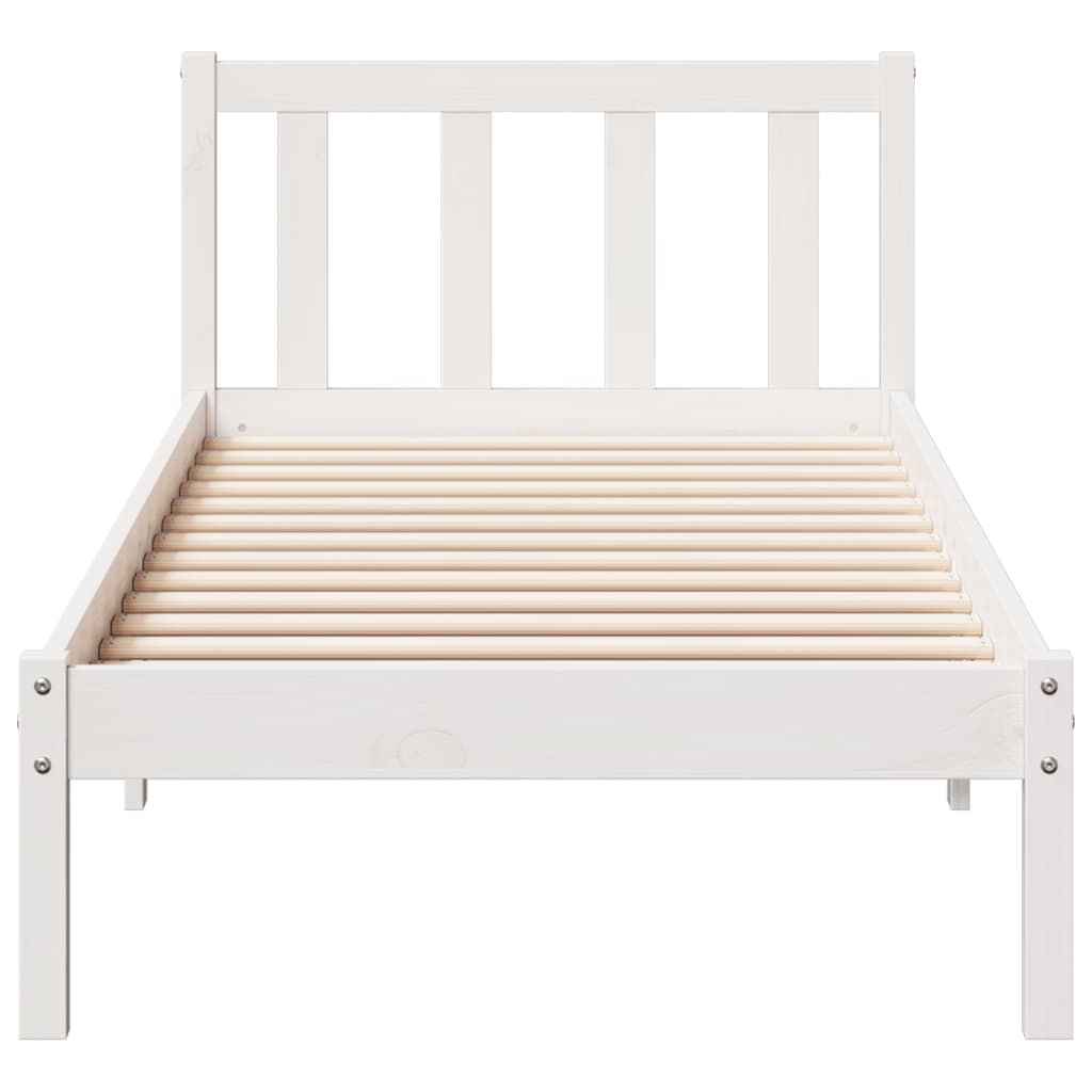 fehér tömör fenyő extra hosszú ágykeret matrac nélkül 100x210cm