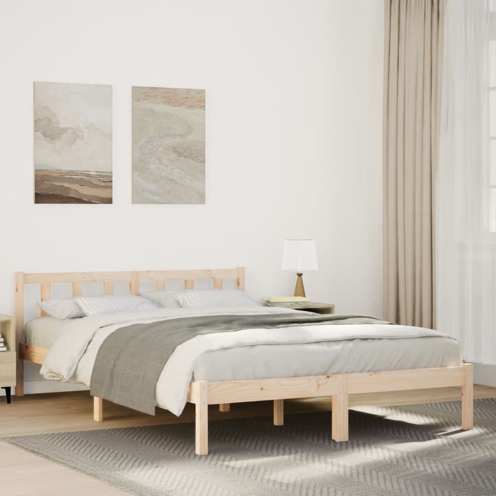 tömör fenyőfa extra hosszú ágykeret matrac nélkül 160 x 210 cm