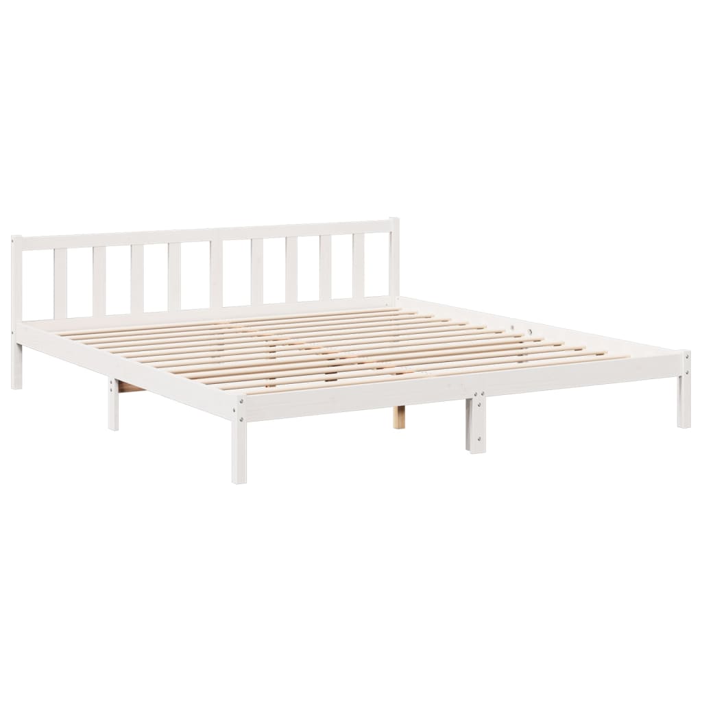 fehér tömör fenyő extra hosszú ágykeret matrac nélkül 200x220cm
