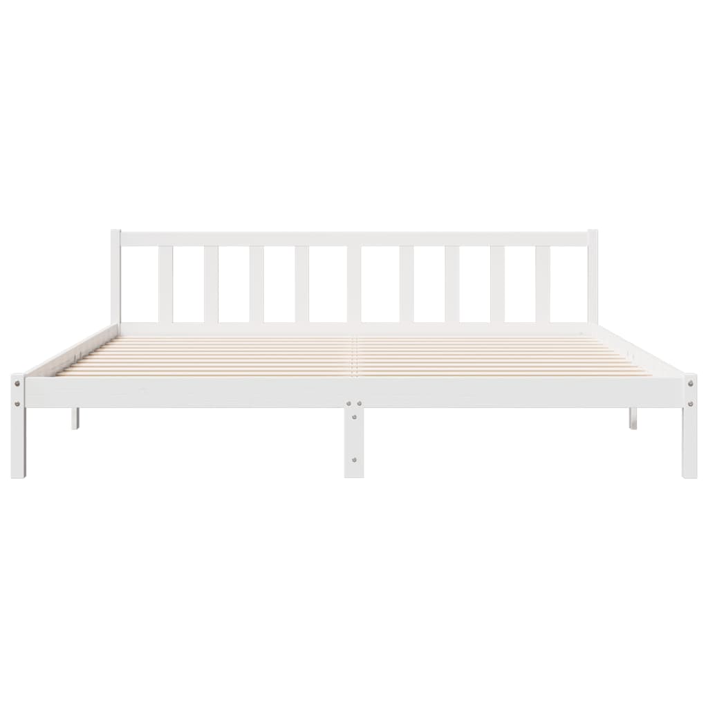 fehér tömör fenyő extra hosszú ágykeret matrac nélkül 200x220cm