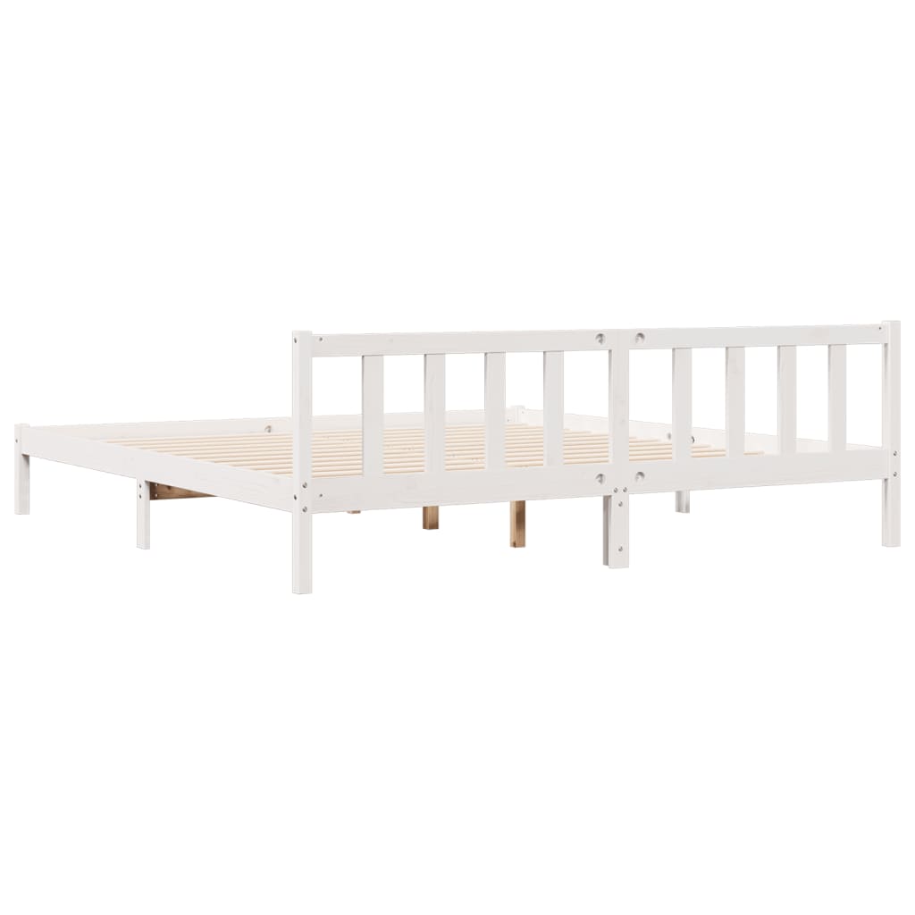 fehér tömör fenyő extra hosszú ágykeret matrac nélkül 200x220cm